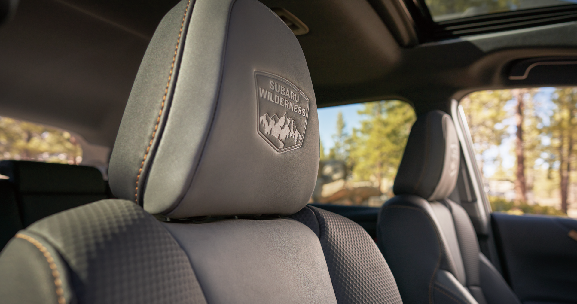 A close-up of the StarTex® water-repellent upholstery on the 2023 Outback Wilderness. | Sommer's Subaru in Mequon WI