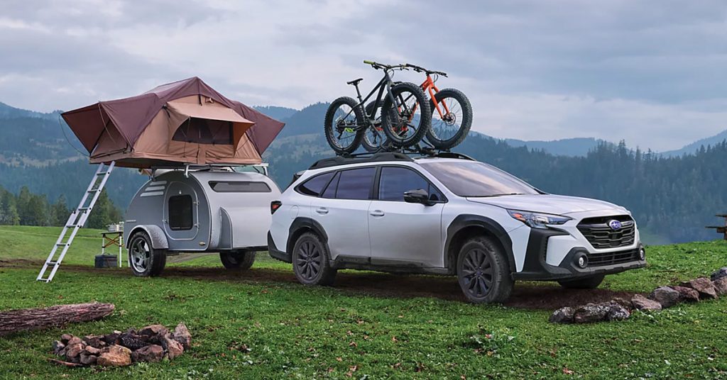 2024 Subaru Outback - Hauling a trailer and bikes on top