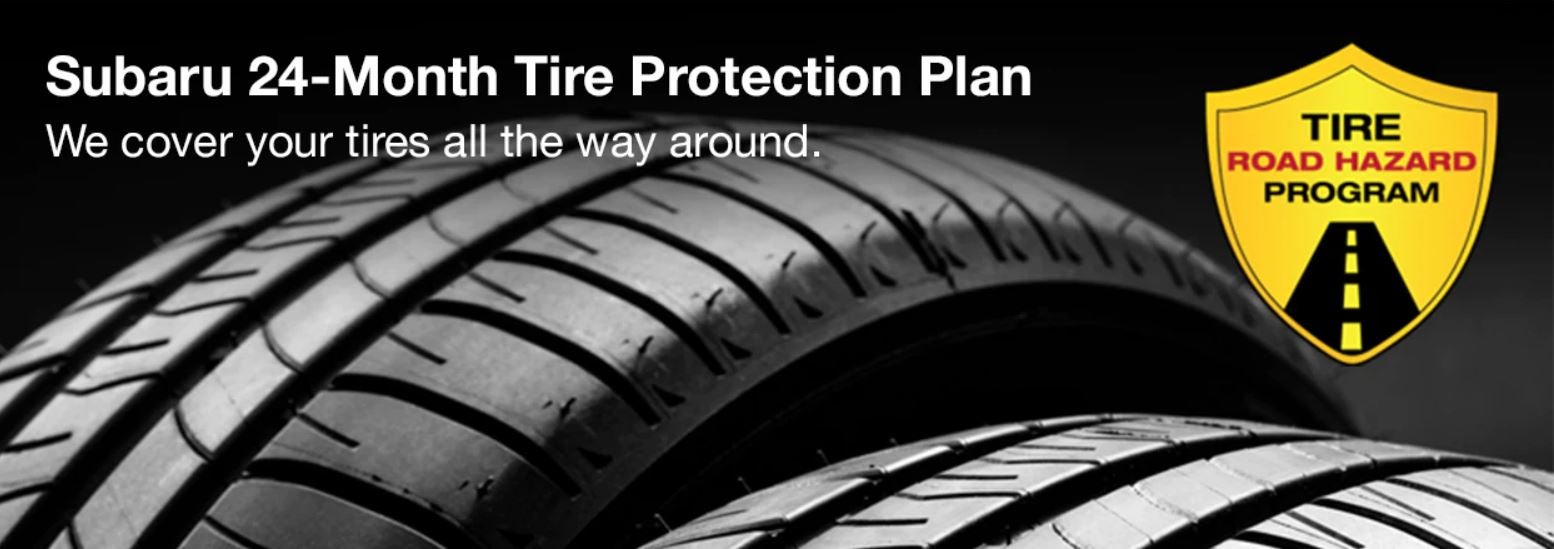 Subaru tire with 24-Month Tire Protection and road hazard program logo. | Sommer's Subaru in Mequon WI