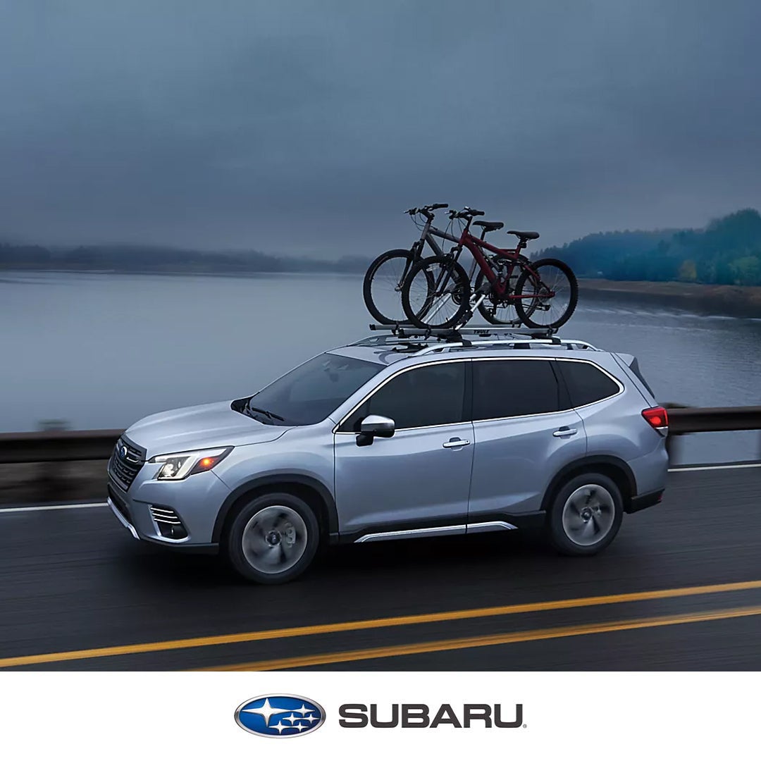 2023 Subaru Forester Hauling Bikes on Top
