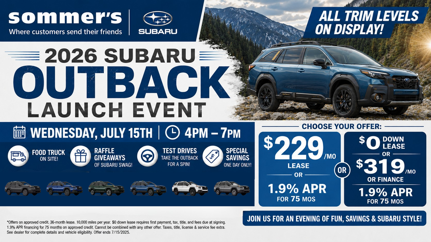 2026 Subaru Outback Launch Party logo